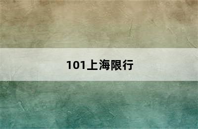 101上海限行