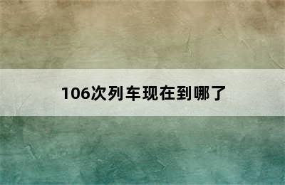 106次列车现在到哪了