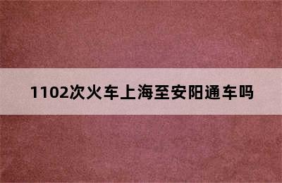 1102次火车上海至安阳通车吗