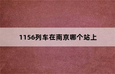 1156列车在南京哪个站上