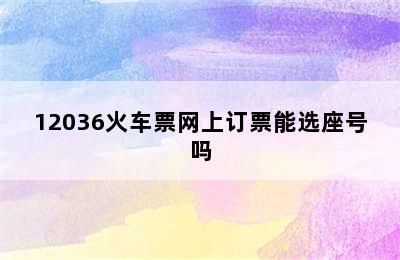 12036火车票网上订票能选座号吗