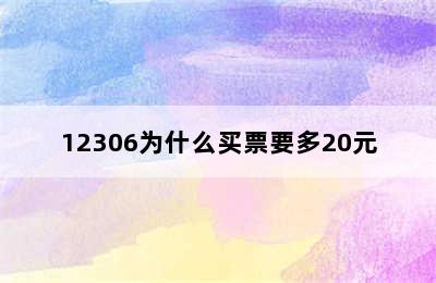 12306为什么买票要多20元