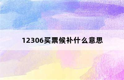 12306买票候补什么意思