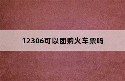 12306可以团购火车票吗