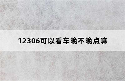 12306可以看车晚不晚点嘛