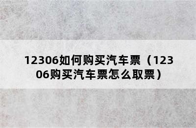 12306如何购买汽车票（12306购买汽车票怎么取票）