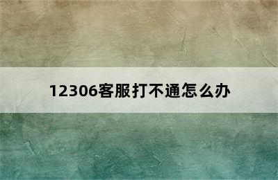 12306客服打不通怎么办