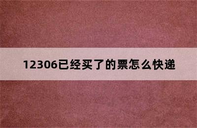 12306已经买了的票怎么快递