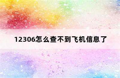 12306怎么查不到飞机信息了