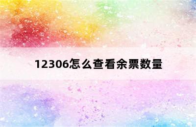 12306怎么查看余票数量