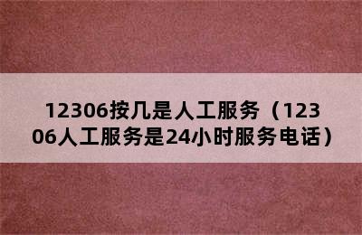 12306按几是人工服务（12306人工服务是24小时服务电话）