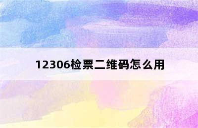 12306检票二维码怎么用