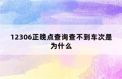 12306正晚点查询查不到车次是为什么