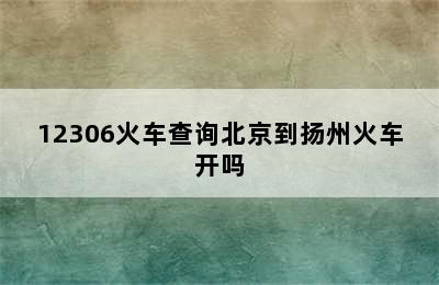 12306火车查询北京到扬州火车开吗