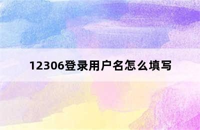 12306登录用户名怎么填写