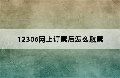 12306网上订票后怎么取票