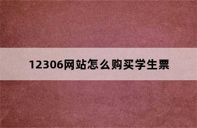 12306网站怎么购买学生票