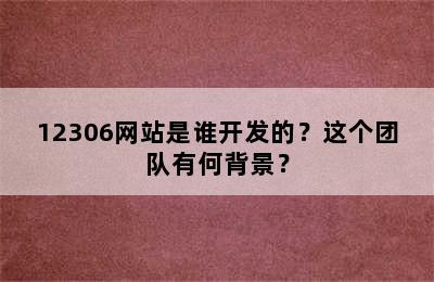 12306网站是谁开发的？这个团队有何背景？