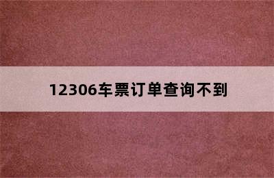 12306车票订单查询不到