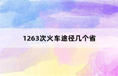 1263次火车途径几个省