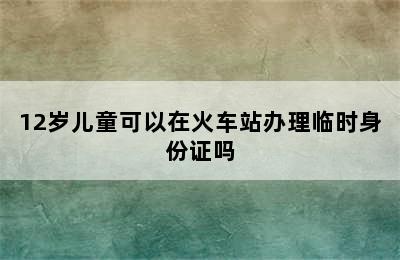 12岁儿童可以在火车站办理临时身份证吗