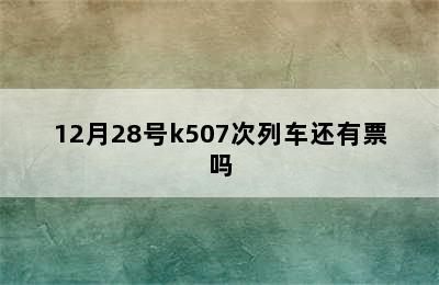 12月28号k507次列车还有票吗