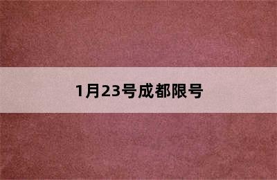 1月23号成都限号