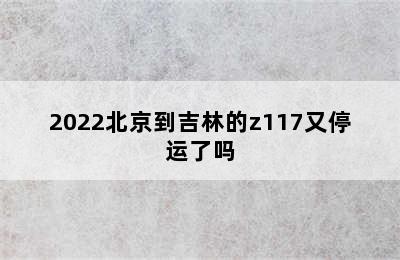 2022北京到吉林的z117又停运了吗