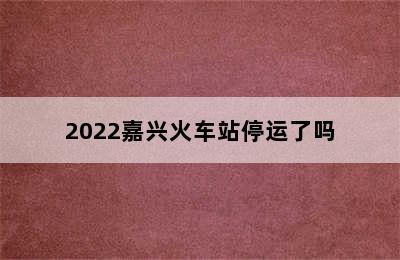 2022嘉兴火车站停运了吗