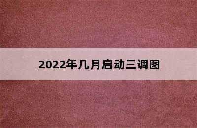 2022年几月启动三调图