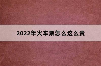 2022年火车票怎么这么贵