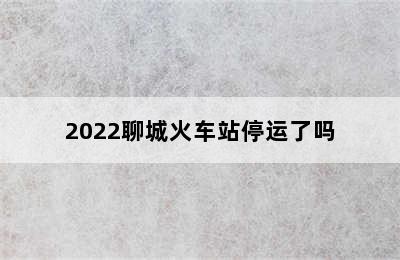 2022聊城火车站停运了吗