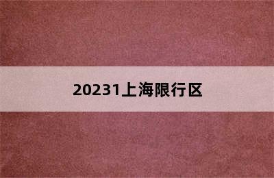 20231上海限行区