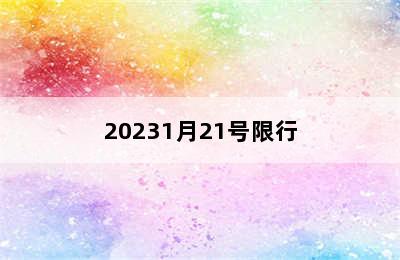 20231月21号限行