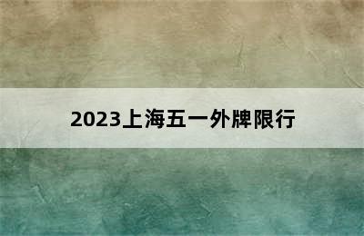2023上海五一外牌限行