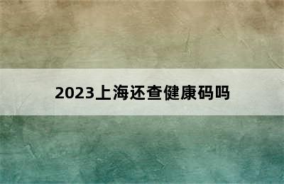 2023上海还查健康码吗