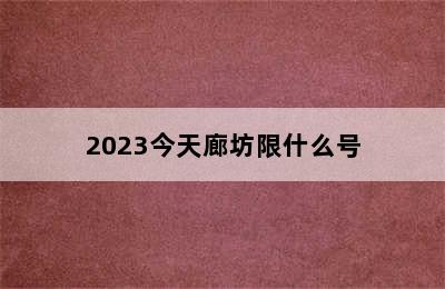 2023今天廊坊限什么号