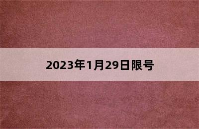 2023年1月29日限号