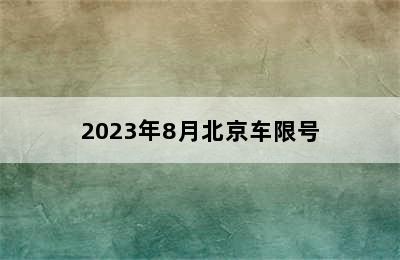 2023年8月北京车限号