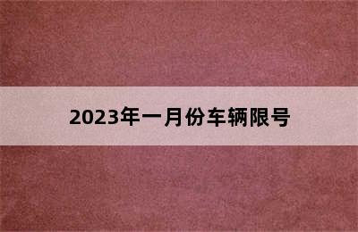 2023年一月份车辆限号