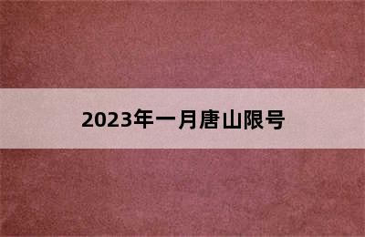 2023年一月唐山限号