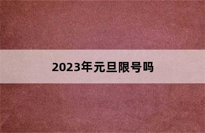 2023年元旦限号吗