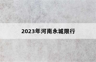 2023年河南永城限行