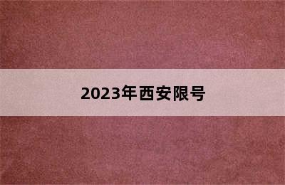 2023年西安限号