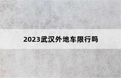 2023武汉外地车限行吗