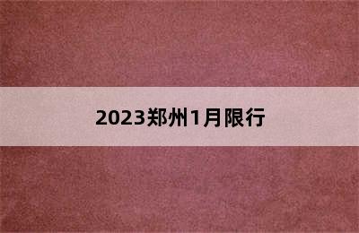 2023郑州1月限行