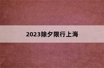 2023除夕限行上海