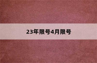 23年限号4月限号