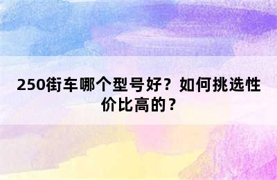 250街车哪个型号好？如何挑选性价比高的？