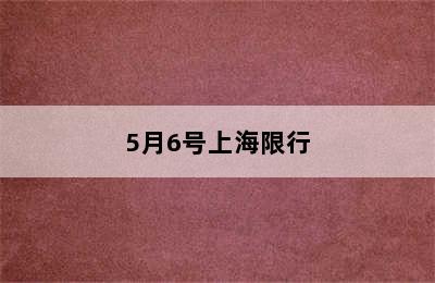 5月6号上海限行